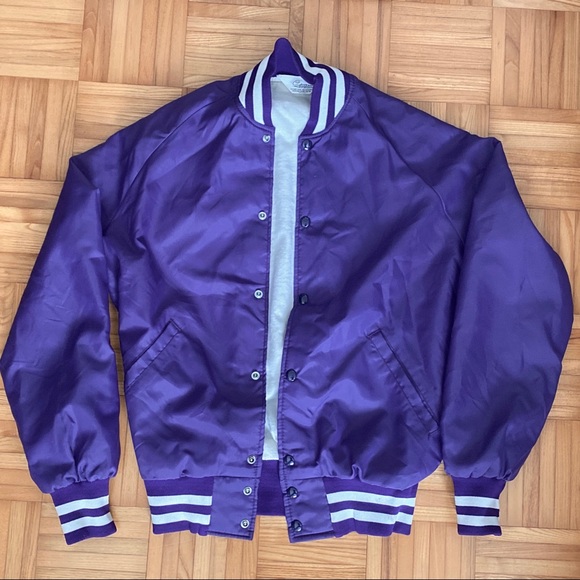 Vintage Gem Sportswear Purple Varsity Jacket Small - Picture 3 of 4